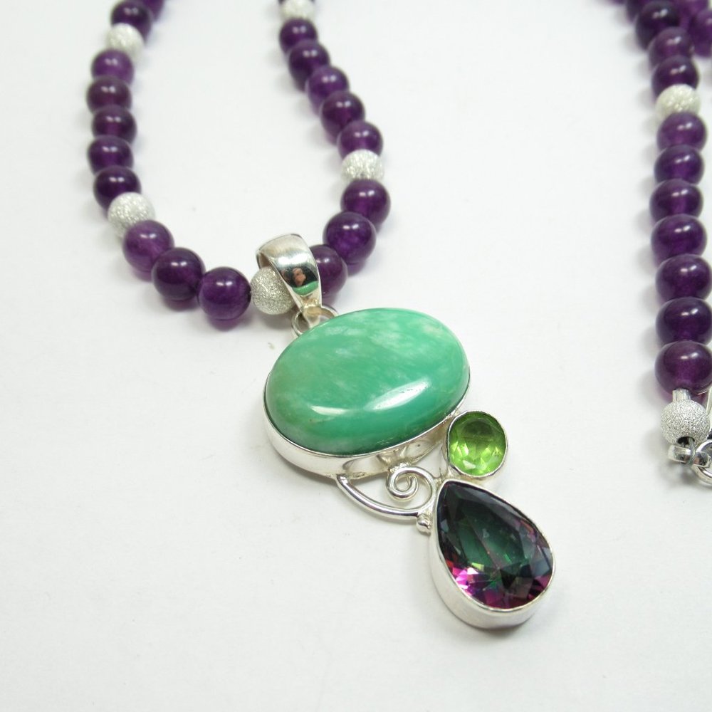 Amethyst Necklace with Sterling Gem focal